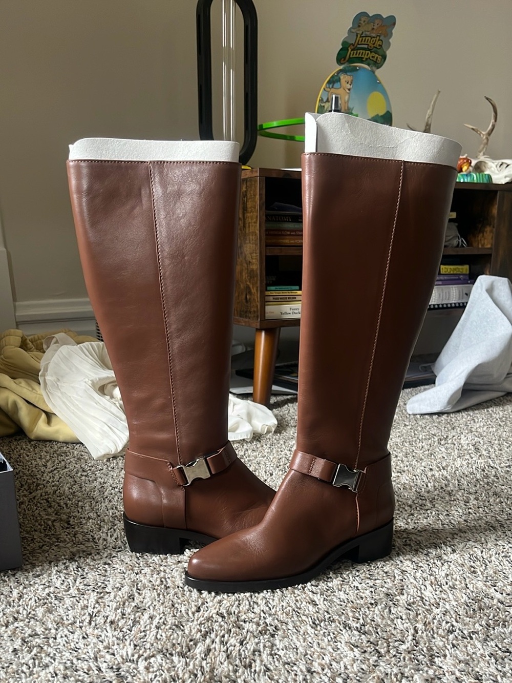 Aquatalia Brown Leather Over-the-Knee Riding Boots